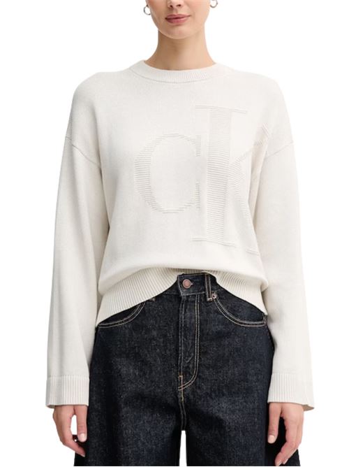 Maglioncino in cotone con CK ricamato Calvin Klein Jeans | LV047D304G67U